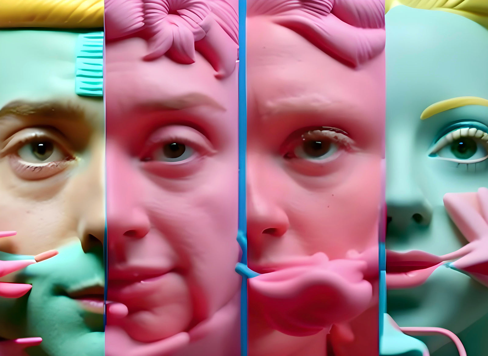 Various faces of different skin type lined up next to one another.